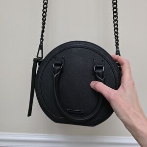 Rebecca Minkoff Circle Crossbody Leather Black Purse